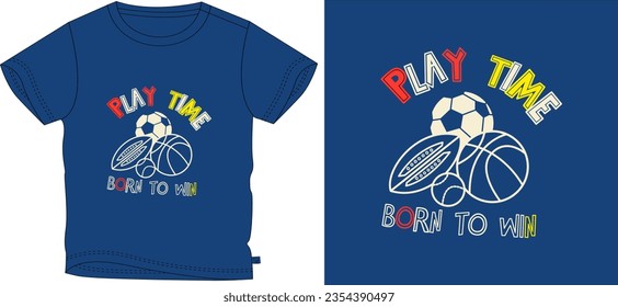 play time t shirt graphic design vector illustration \