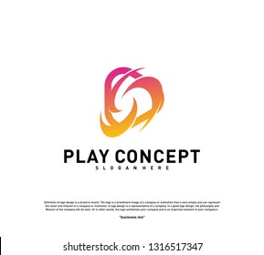 Play Tornado logo design concept. Fast Play logo template vector. Icon Symbol
