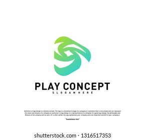 Play Tornado logo design concept. Fast Play logo template vector. Icon Symbol