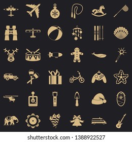 Play toy icons set. Simple style of 36 play toy vector icons for web for any design