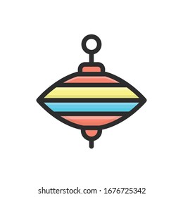 Play toys vector filled color outline icon. 