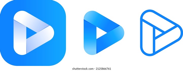 play triangle gradient icon logo