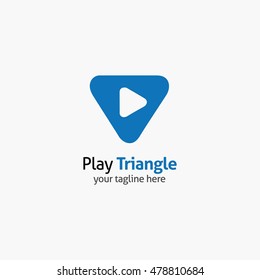 Play Triangle Logo Design Template. Great for company emblem and Logo. Vector illustration