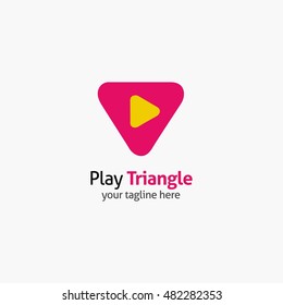 Play Triangle Logo Design Template. Great for company emblem and Logo. Vector illustration