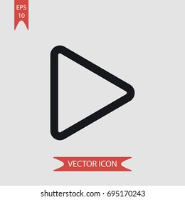 Play triangle vector icon, illustration symbol