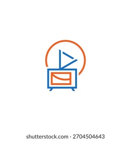 Jugar TV Botón diseño de logotipo.