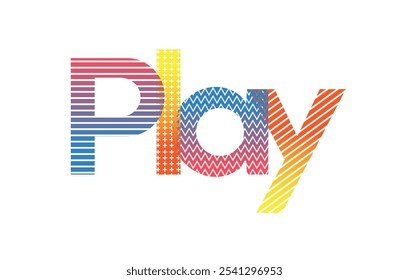 Play Typography, Corporate Office Wall Branding Wall Sticker Vector illustration Design. Abstract Text Art, Print, Design, Game