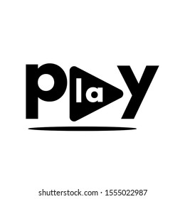 play typography logo design illustration