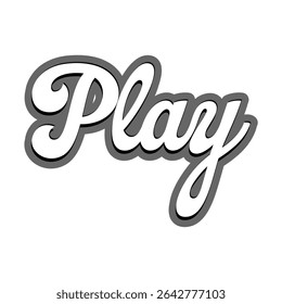Play, Typography Minimalist Modern Simple Streetwear Urban Y2K Icon Logo Patch Apparel Fashion Vector Design K70, Commercial Use