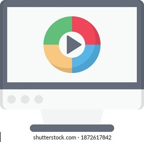play vector ciolour flat icon