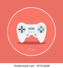 Play : Vector "game controller" icon flat design