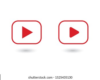 Play vector icon button. Media player symbol.