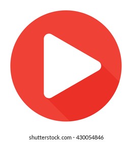 Play vector Icon flat  music/video sign/symbol. For mobile user interface