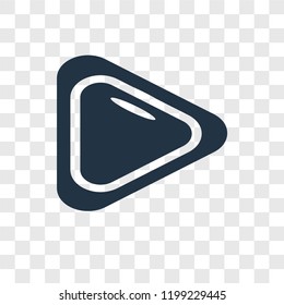 Play vector icon isolated on transparent background, Play transparency logo concept