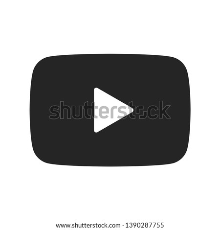 Play vector icon isolated on white background. Youtube logo symbol. Video pictogram, flat vector sign isolated on white background. Simple vector illustration for graphic and web design.