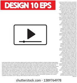 Play Vector icon . Lorem Ipsum Illustration design