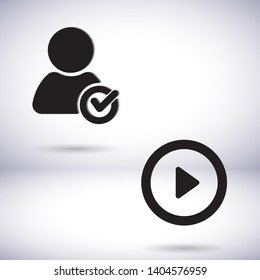Play  vector icon , lorem ipsum Flat design
