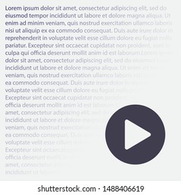 Play Vector icon . Lorem Ipsum Illustration design