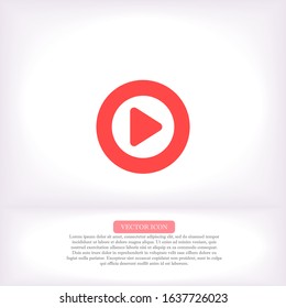 Play vector icon , lorem ipsum Flat design