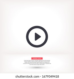 Play vector icon , lorem ipsum Flat design