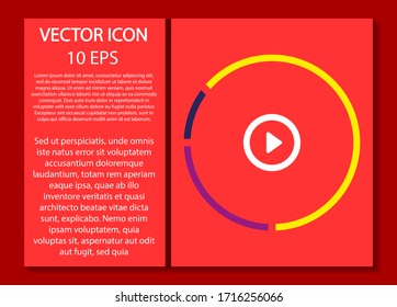 Play vector icon , lorem ipsum Flat design