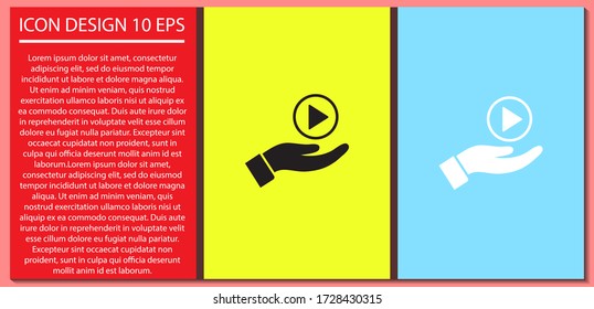 Play vector icon , lorem ipsum Flat design