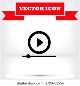 Play vector icon , lorem ipsum Flat design