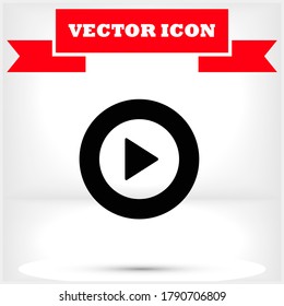Play vector icon , lorem ipsum Flat design
