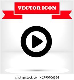 Play vector icon , lorem ipsum Flat design
