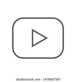 Play vector icon. Media player symbol. Video and audio multimedia reproduction.