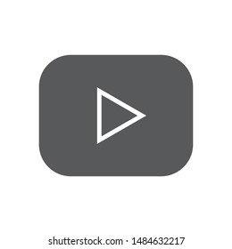 Play vector icon. Media player symbol. Video and audio multimedia reproduction.