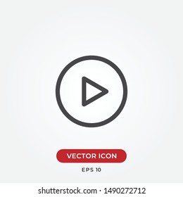 Play vector icon in modern design style for web site and mobile app