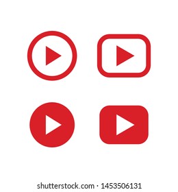 Play vector icon set. Collection of media player icons.