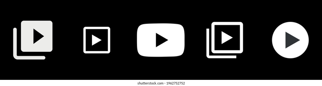 Juego de iconos vectoriales. Colección de iconos del reproductor de medios.