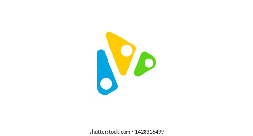 play vector icon. Play social logo icon