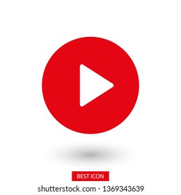 Play vector icon. Symbol button Play video. Media play icon. Audio play button. Web design icon. EPS 10