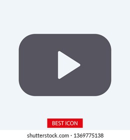 Play vector icon. Symbol button Play video. Media play icon. Audio play button. Web design icon. EPS 10