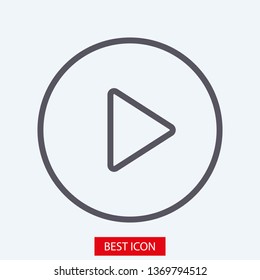Play vector icon. Symbol button Play video. Media play icon. Audio play button. Web design icon. EPS 10
