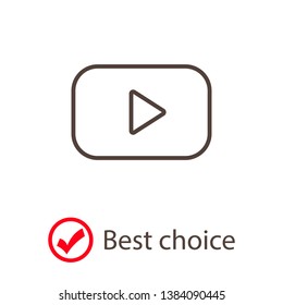 Play vector icon. Symbol button Play video. Media play icon. Audio play button. Web design icon. EPS 10