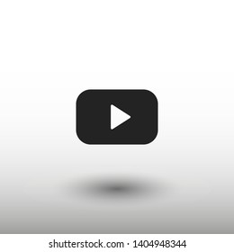 Play vector icon. Symbol button Play video. Media play icon. Audio play button. Web design icon. EPS 10