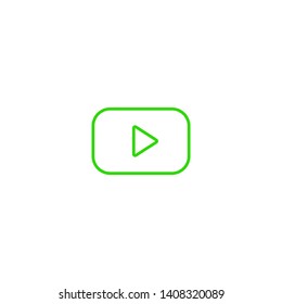 Play vector icon. Symbol button Play video. Media play icon. Audio play button. Web design icon. EPS 10