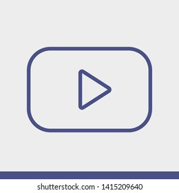 Play vector icon. Symbol button Play video. Media play icon. Audio play button. Web design icon. EPS 10