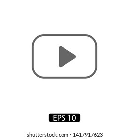 Play vector icon. Symbol button Play video. Media play icon. Audio play button. Web design icon. EPS 10