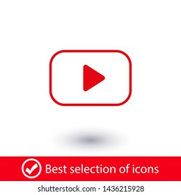 Play vector icon. Symbol button Play video. Media play icon. Audio play button. Web design icon. EPS 10