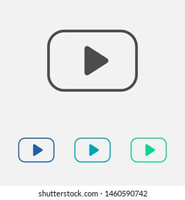 Play vector icon. Symbol button Play video. Media play icon. Audio play button. Web design icon. EPS 10