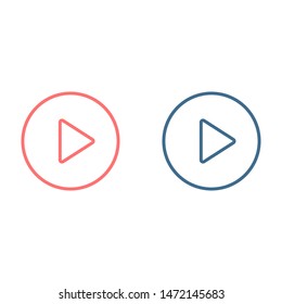 Play vector icon. Symbol button Play video. Media play icon. Audio play button. Web design icon. EPS 10