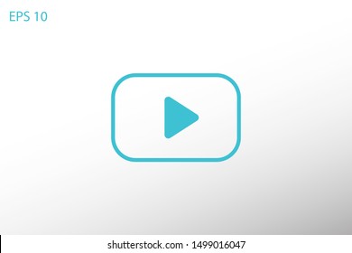 Play vector icon. Symbol button Play video. Media play icon. Audio play button. Web design icon. EPS 10