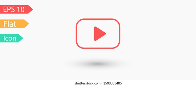 Play vector icon. Symbol button Play video. Media play icon. Audio play button. Web design icon. EPS 10