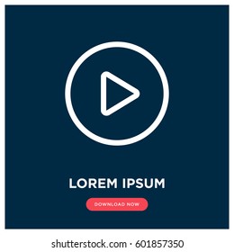 Play vector icon, video play symbol. Modern, simple flat vector illustration for web site or mobile app