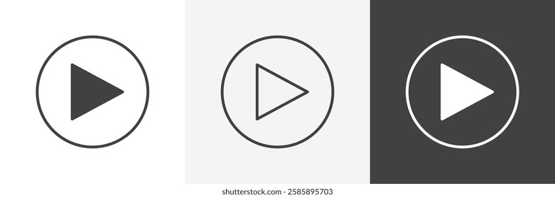 Play vector icons collection graphic designs for ui designs